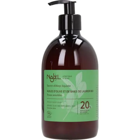 Mydło w Płynie Aleppo Oliwkowo-Laurowe 20%, Najel, 500ml
