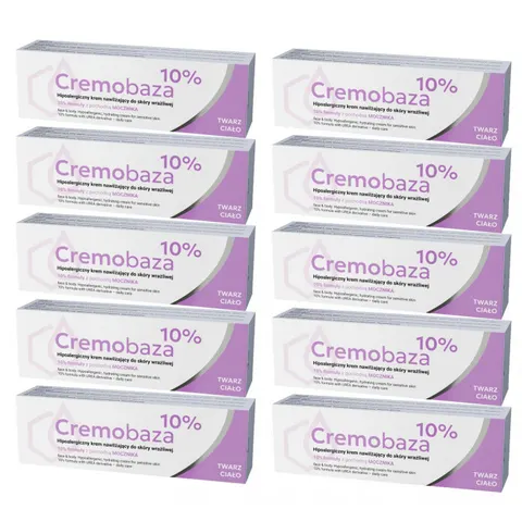 CREMOBAZA 10% Krem Półtłusty z Mocznikiem, 10 x 30 g