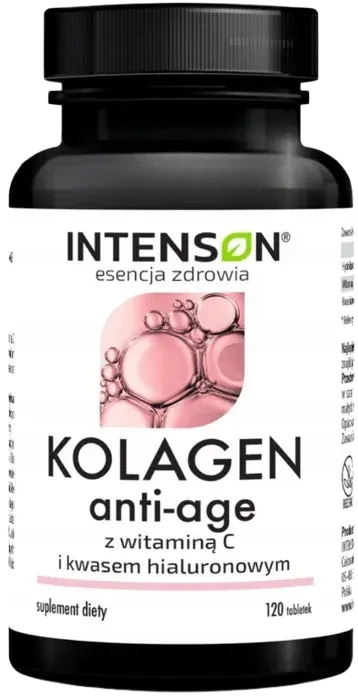 Anti-age Kolagen + Hialuron + Witamina C, Intenson, 120 tabletek
