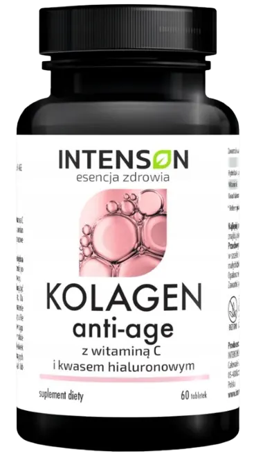Anti-age Kolagen + Hialuron + Witamina C, Intenson, 60 tabletek