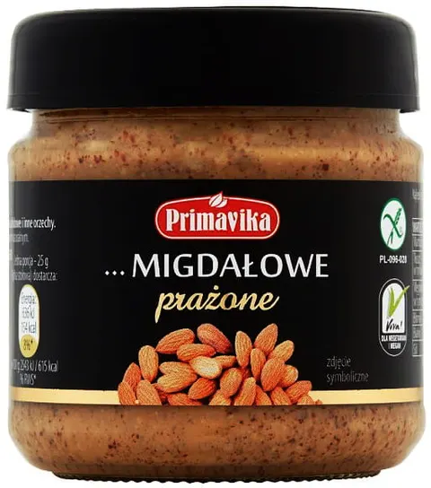 Masło Migdałowe Prażone bezglutenowe 185g - Primavika