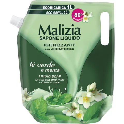 Mydło w płynie zapas Malizia green i mint 1L a1/10