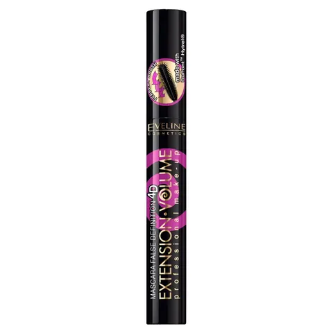 Eveline Cosmetics Extension Volume 4D False Definition Mascara pogrubiająco-rozdzielający tusz do rzęs Black 10ml