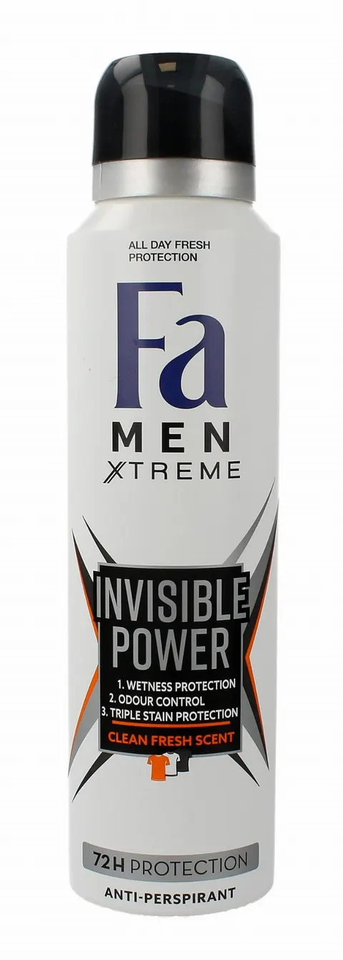 FA DEZODORANT MEN SPRAY 150ML XTREME INVISIBLE POWER