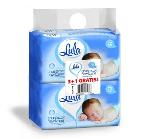 LULA Chusteczki nawilżane z Pantenolem 72szt 3+1 gratis
