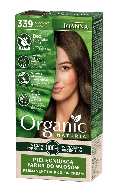 JOANNA NATURIA ORGANIC VEGAN FARBA KOLORYZUJĄCA 339 KAKAOWY / COCOA