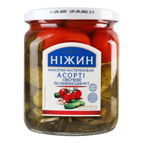 Warzywa marynowane “Po Niżyńsku” (Pomidory/Ogórki), Nizhyn, 450g