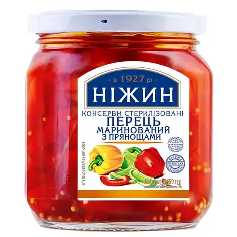 Papryka słodka marynowana z przyprawami, Nizhyn, 450g