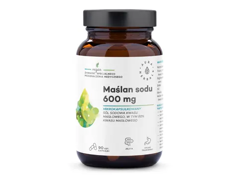 Maślan sodu mikrokapsułkowany 600 mg, Aura Herbals, 90 kapsułek