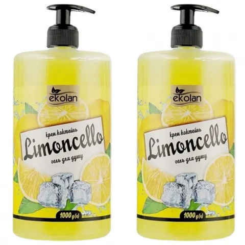 EKOLAN Kremowy żel pod prysznic LIMONCELLO 1000 ml, pakiet 2 szt.