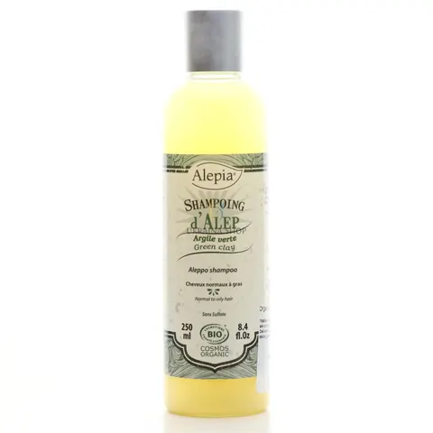 Organiczny szampon Aleppo z zieloną glinką, Alepia, 250 ml
