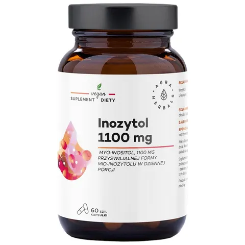 AURA HERBALS Inozytol 1100 mg, Myo-Inositol, kapsułki 60 szt.