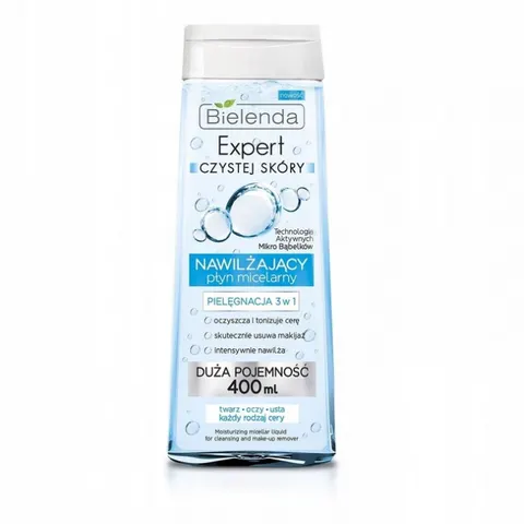 BIELENDA EXPERT Płyn micelarny 3w1 NAWILŻAJĄCY, 400 ml
