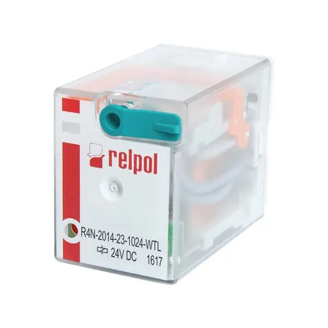 Przekaźnik przemysłowy 4P 24V DC AgNi, R4N-2014-23-1024-WTL; A00002 RELPOL