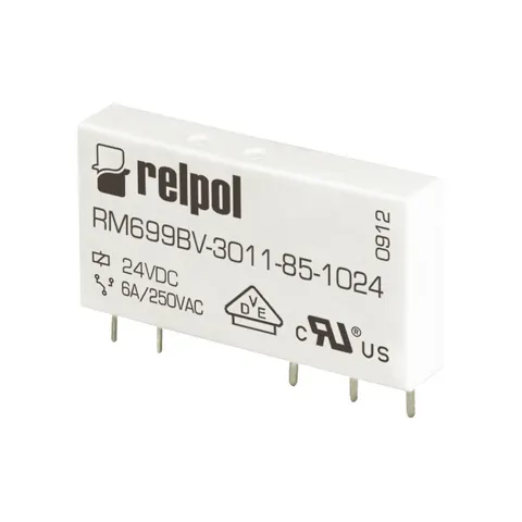 Przekaźnik miniaturowy 1P 6A 24V DC PCB AgSnO2, RM699BV-3011-85-1024; 2613666 RELPOL