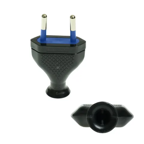 Wtyczka Płaska Euro (2P) 2,5A 230V Czarna – WT-1 Plastrol