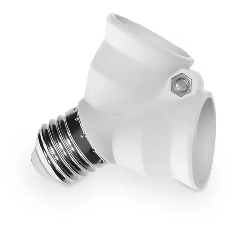 Przejściówka rozgałęźnik żarówki (adapter) E27/2xE27, kolor Biały;
