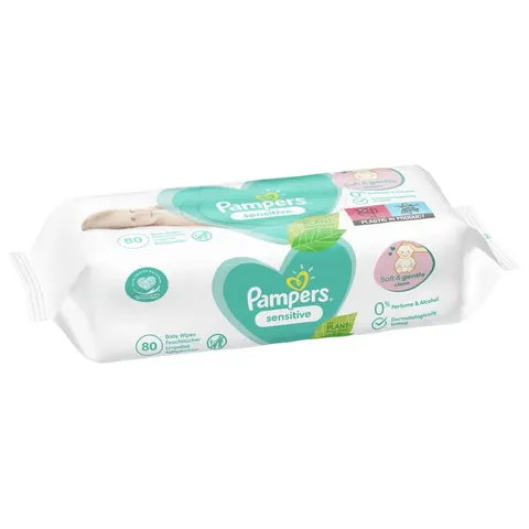 Chusteczki nawilżane Pampers Sensitive, 80 sztuk