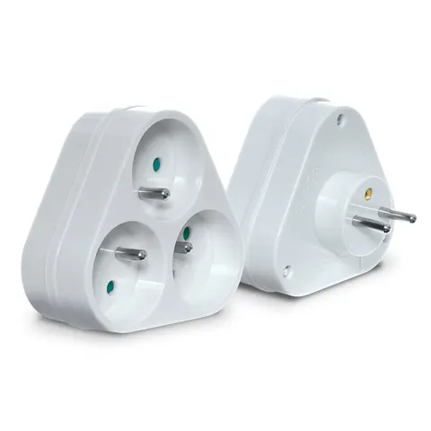 Rozgałęźnik potrójny 3x2P+Z, 16A, 250V; biały; W-97740, PLASTROL