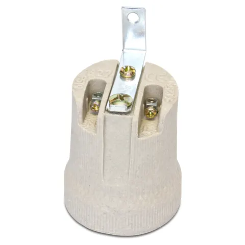 Oprawka E27 porcelanowa z uchwytem