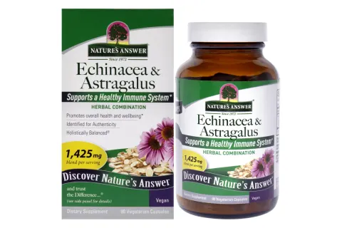Jeżówka purpurowa & Traganek (Echinacea & Astragalus), 1425mg, Nature's Answer, 90 kapsułek