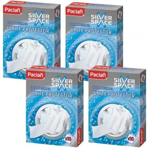 PACLAN Chusteczki do prania wyłapujące kolor WHITE 10 szt, pakiet 4 opakowań.
