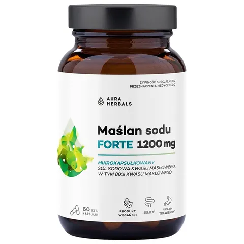 AURA HERBALS Maślan sodu FORTE 1200 mg, mikrokapsułkowany, kapsułki 60 sz
