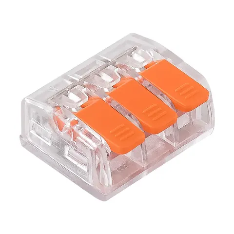 Zestaw 100szt szybkozłączek z dźwigniami do wszystkich rodzajów przewodów: SZ-3D; 24A ; 450V;przewód elastyczny 0,2-1,5mm2,przewód sztywny 0,2-2,5mm2