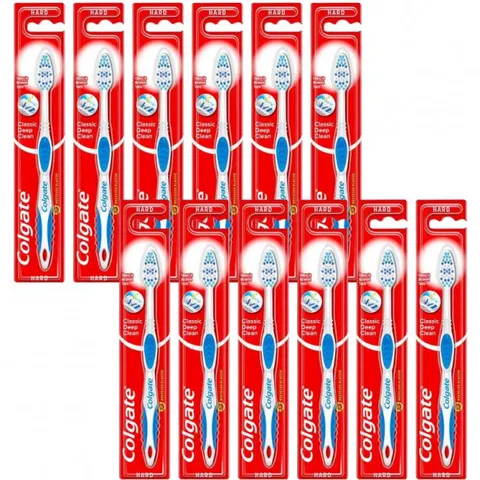 COLGATE CLASSIC DEEP CLEAN Szczoteczka do zębów TWARDA, pakiet 12 szt.