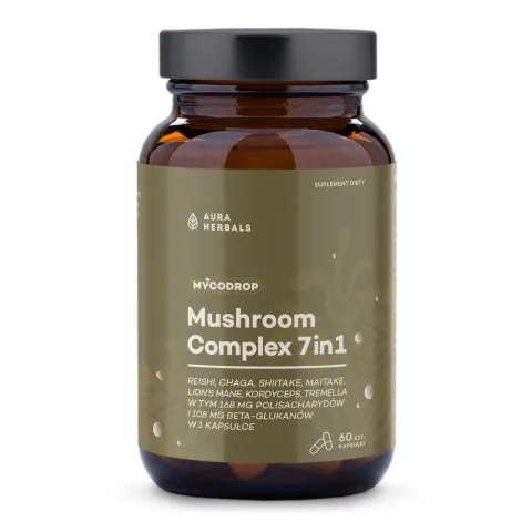 Mycodrop, Mushroom Complex 7 w 1, Aura Herbals, 60 kapsułek