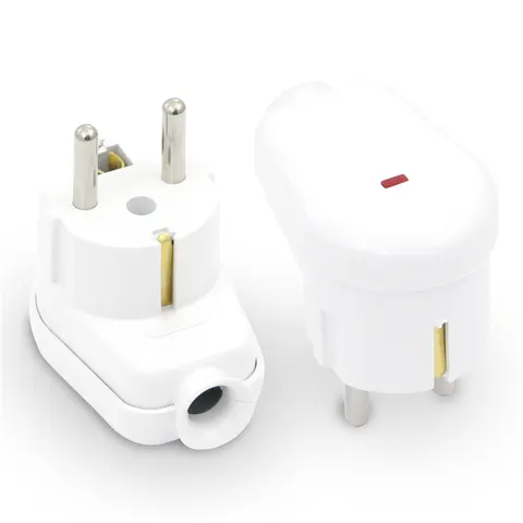 Wtyczka rozbieralna, kątowa, podświetlana, Uni-SCHUKO, 2p+Z; 16A, 250V; WT-16U/S BIAŁY