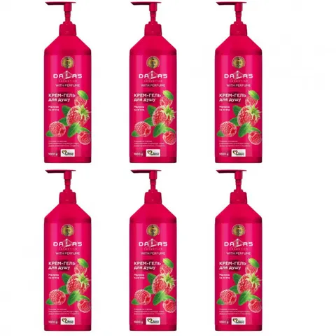 DALAS Żel pod prysznic MALINA I MIĘTA 1000 g, pakiet 6 szt.