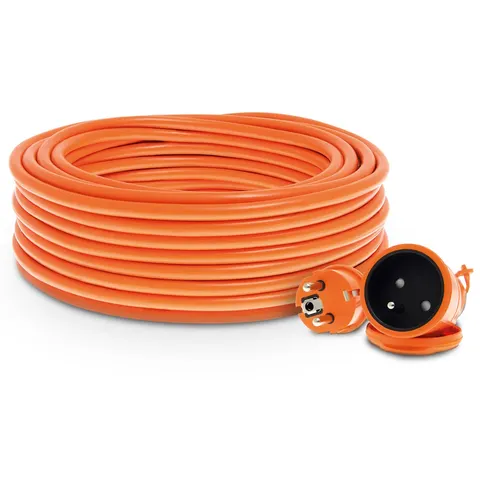 Przedłużacz jednogniazdowy; IP44; 10A; H05VV-F ; 3x1; 15m; POMARAŃCZOWY