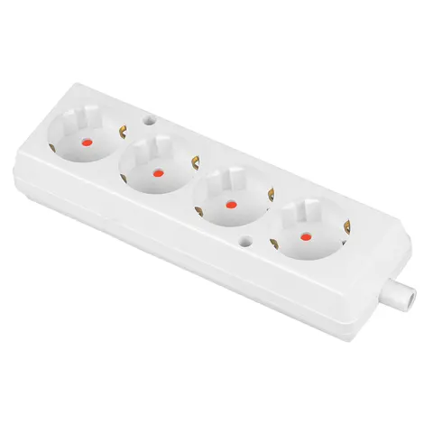Gniazdo czterokrotne 4x2p+Z Schuko; rozbieralne; BIAŁY