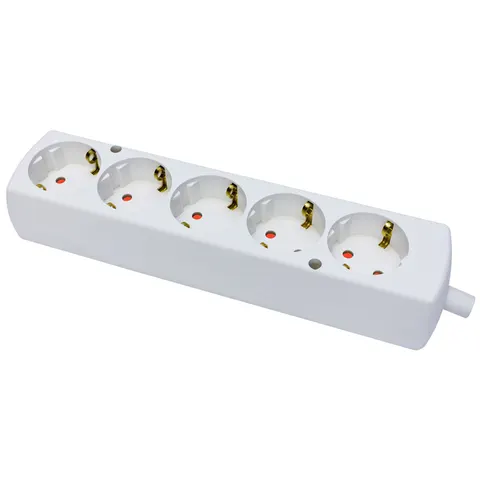 Gniazdo pięciokrotne 5x2p+Z Schuko; rozbieralne; BIAŁY
