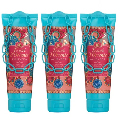 TESORI d'ORIENTE Kremowy żel pod prysznic Ayurveda 250 ml, pakiet 3 szt.