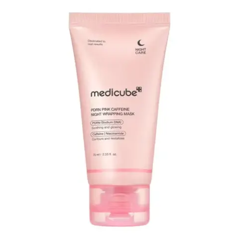 MEDICUBE PDRN Pink Caffeine Night Wrapping Mask Regenerująca maseczka do twarzy na noc 75 ml