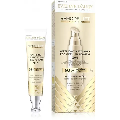 EVELINE D’Aury RemodeLift Therapy Meso-Krem pod oczy kofeinowy 3w1, 15 ml.