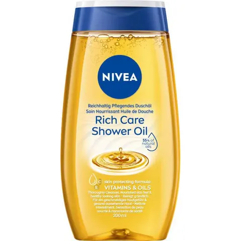 NIVEA Rich Caring Pielęgnujący olejek pod prysznic Shower Oil 200 ml
