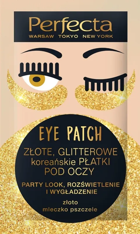 PERFECTA Eye Patch Złote Glitterowe Koreańskie Płatki pod oczy 1 op. - 2 szt.