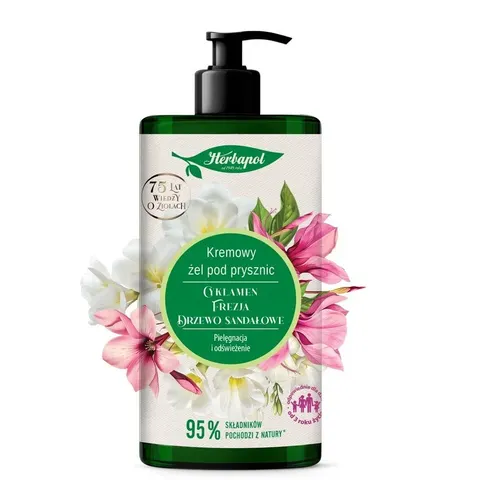 HERBAPOL Kremowy Żel pod prysznic - Cyklamen & Frezja & Drzewo Sandałowe 740 ml