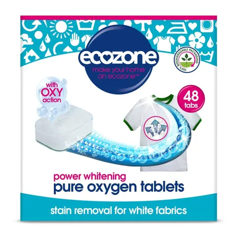 Ecozone Pure Oxygen Odplamiacz do białego, 48 tabletek