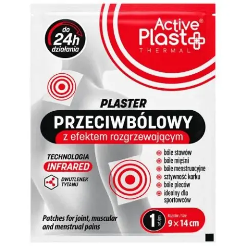 Plaster przeciwbólowy rozgrzewający ActivePlast Thermal, 9 × 14 cm