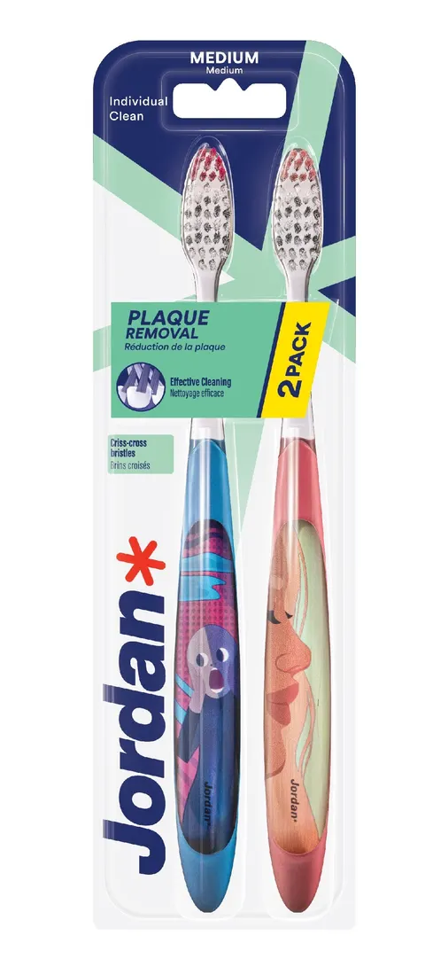 JORDAN Szczoteczki do zębów INDIV. Clean DUO Soft - mix kolorów
