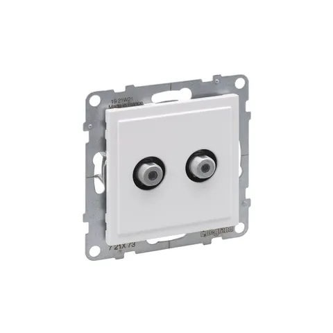 SUNO Gniazdo antenowe podwójne SAT typ F końcowe 1,5dB moduł, białe; 721173 LEGRAND