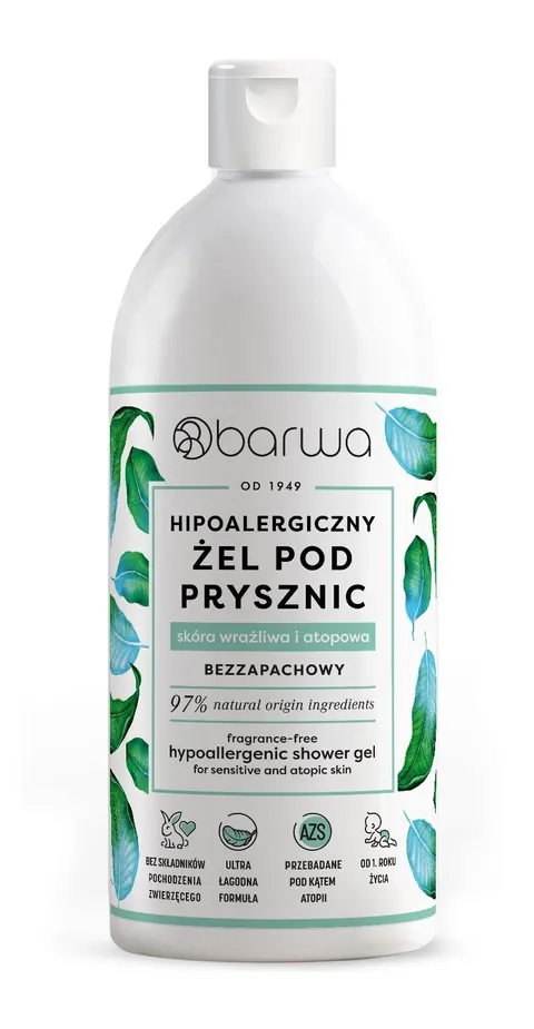 BARWA Hipoalergiczny Żel pod prysznic bezzapachowy 400 ml