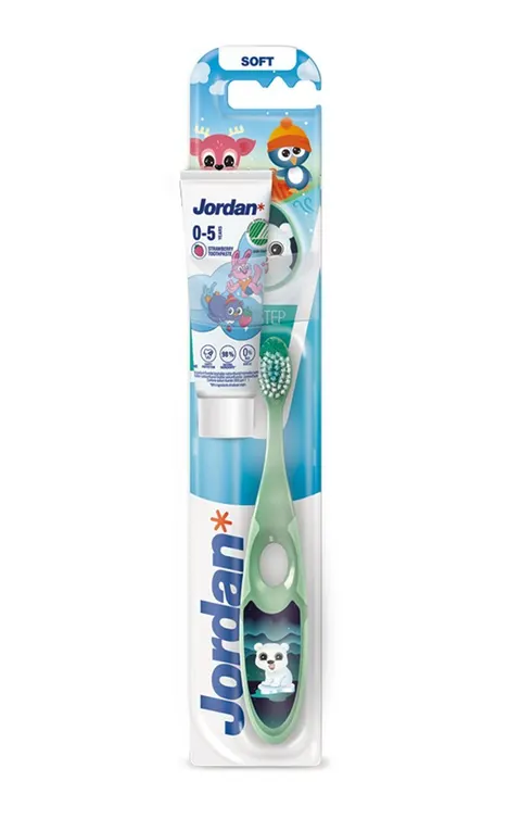JORDAN Step By Step Szczoteczka do zębów dla dzieci 3-5 lat Soft + mini pasta - mix wzorów