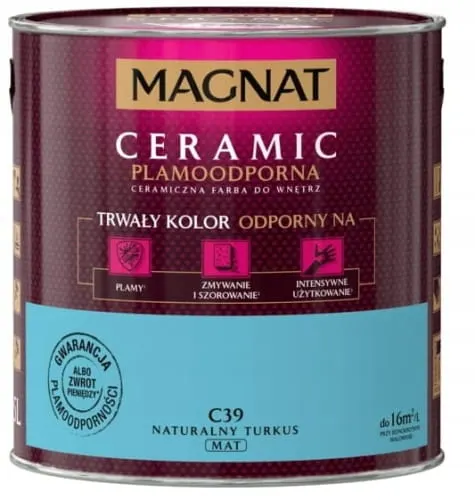 Farba ceramiczna Magnat Ceramic naturalny turkus C39 2.5L