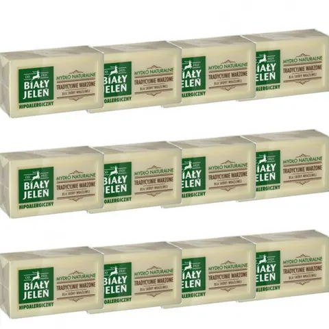BIAŁY JELEŃ Mydło hipoalergiczne NATURALNE 150 g, pakiet 12 szt.