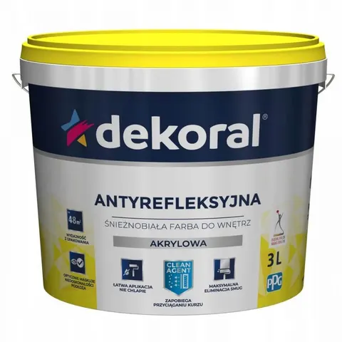 DEKORAL Polinak Plus farba akrylowa biała 3L